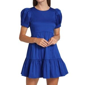 Alice + Olivia Ann Tiered Mini Dress Blue Cobalt 2